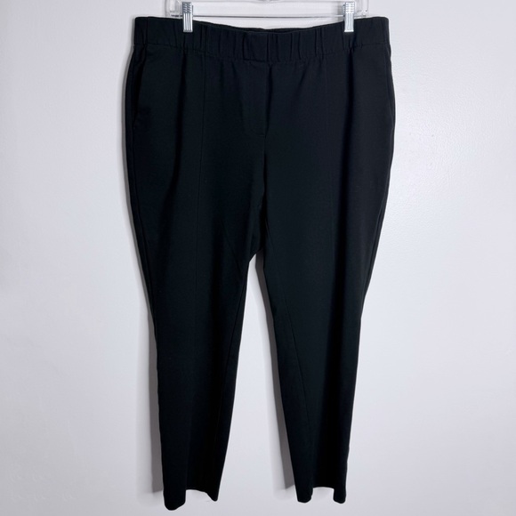 J. Jill Black Pintucked Ponte Slim-Leg Pants Pull On Stretch Large‎ Casual - Picture 2 of 10